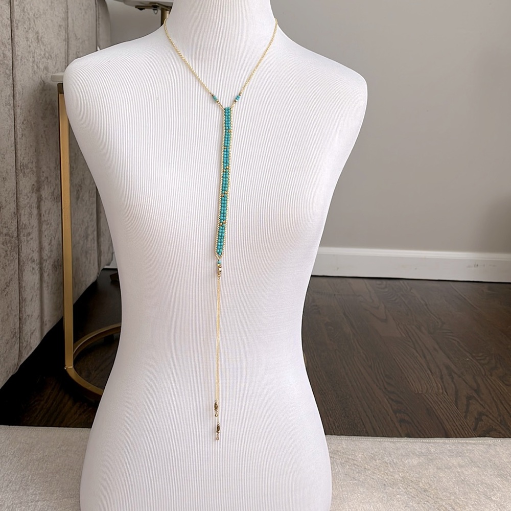 NWT LUCKY  Brand long necklace  around neck chain length 20” J8